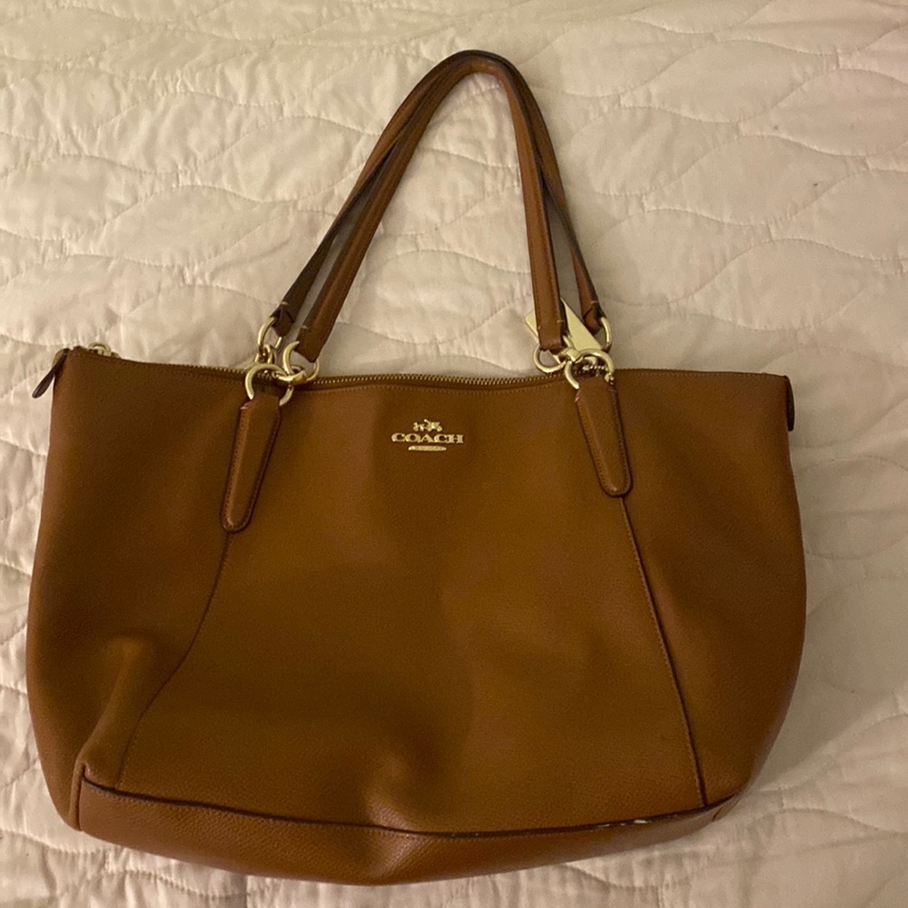 Brown Leather Large Coach Bag